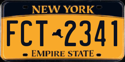 NY license plate FCT2341
