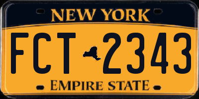 NY license plate FCT2343