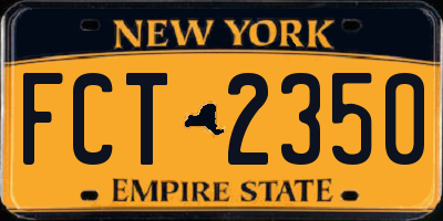 NY license plate FCT2350