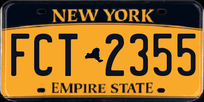 NY license plate FCT2355