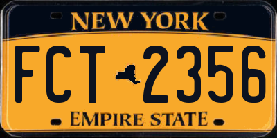 NY license plate FCT2356