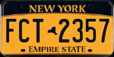 NY license plate FCT2357
