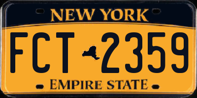 NY license plate FCT2359