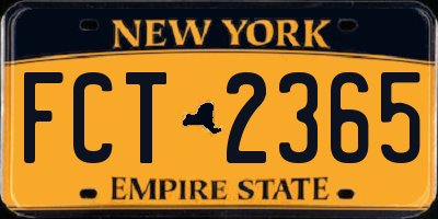 NY license plate FCT2365