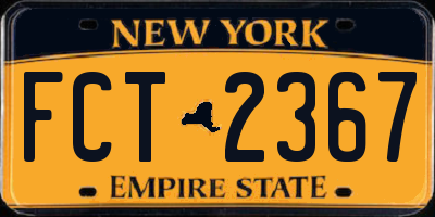NY license plate FCT2367