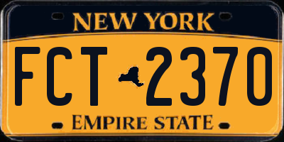 NY license plate FCT2370