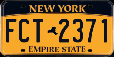 NY license plate FCT2371