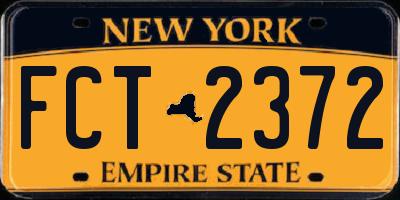 NY license plate FCT2372