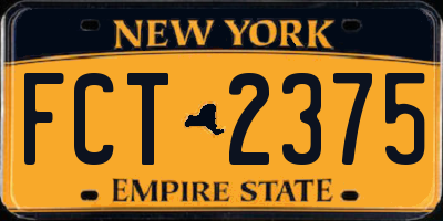 NY license plate FCT2375