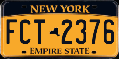 NY license plate FCT2376
