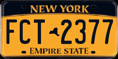 NY license plate FCT2377