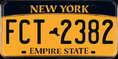 NY license plate FCT2382