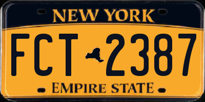 NY license plate FCT2387