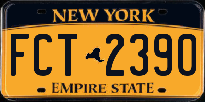 NY license plate FCT2390