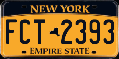NY license plate FCT2393