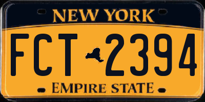NY license plate FCT2394