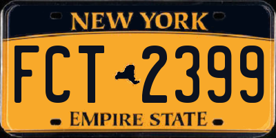 NY license plate FCT2399