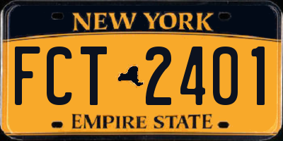 NY license plate FCT2401