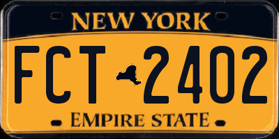 NY license plate FCT2402
