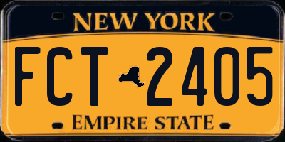 NY license plate FCT2405