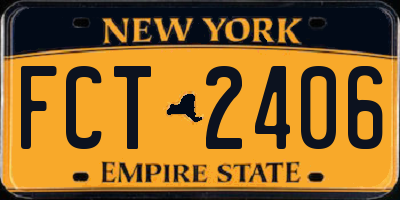 NY license plate FCT2406