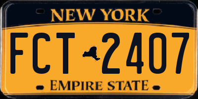 NY license plate FCT2407