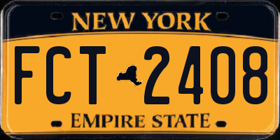 NY license plate FCT2408