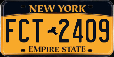 NY license plate FCT2409