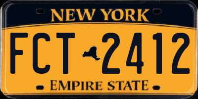 NY license plate FCT2412