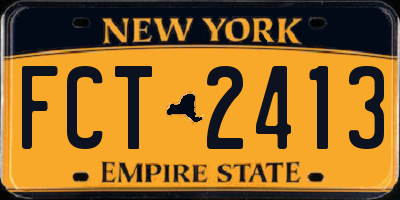 NY license plate FCT2413