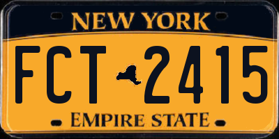 NY license plate FCT2415
