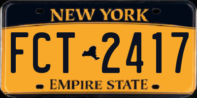 NY license plate FCT2417