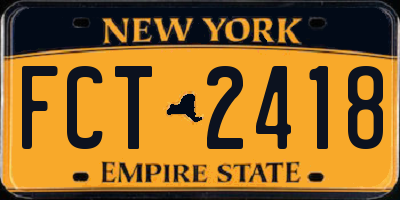 NY license plate FCT2418