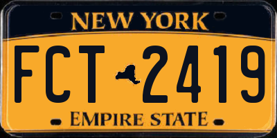 NY license plate FCT2419