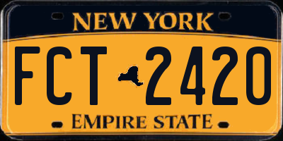 NY license plate FCT2420