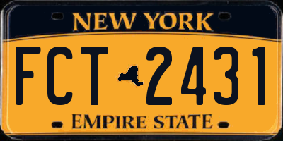 NY license plate FCT2431