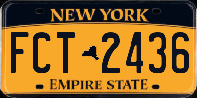 NY license plate FCT2436