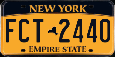 NY license plate FCT2440