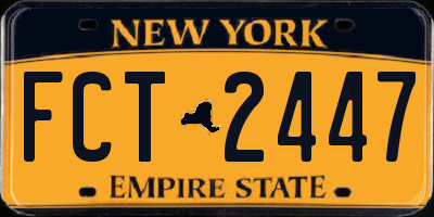 NY license plate FCT2447