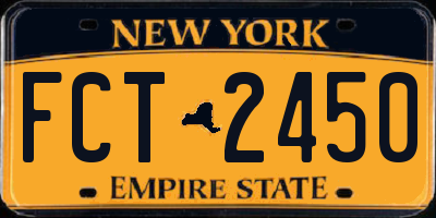 NY license plate FCT2450