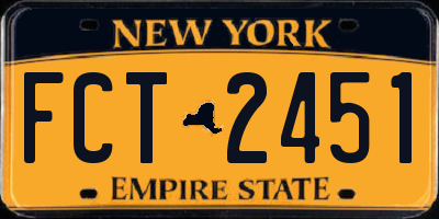 NY license plate FCT2451