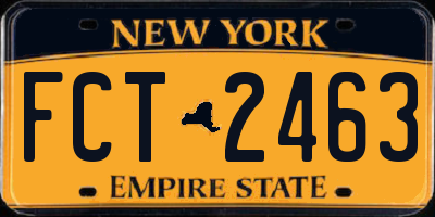 NY license plate FCT2463
