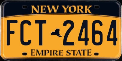 NY license plate FCT2464