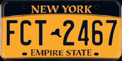 NY license plate FCT2467