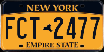 NY license plate FCT2477