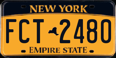 NY license plate FCT2480
