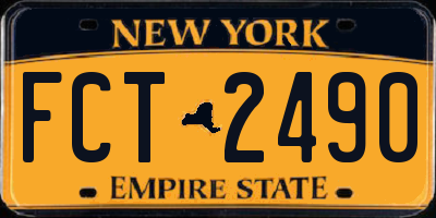NY license plate FCT2490