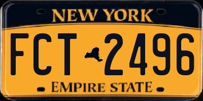NY license plate FCT2496