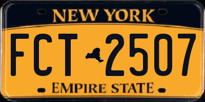 NY license plate FCT2507