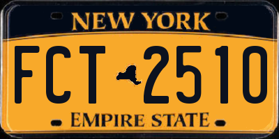 NY license plate FCT2510